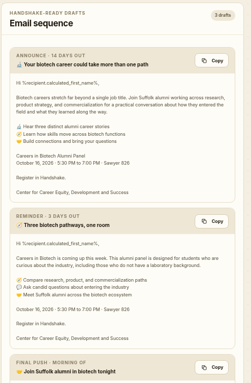Groundwork, timed email sequence